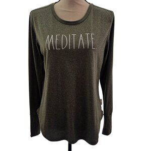 Rae Dunn Meditate Women’s Activewear Yoga Workout Long Sleeve Top – Size XL